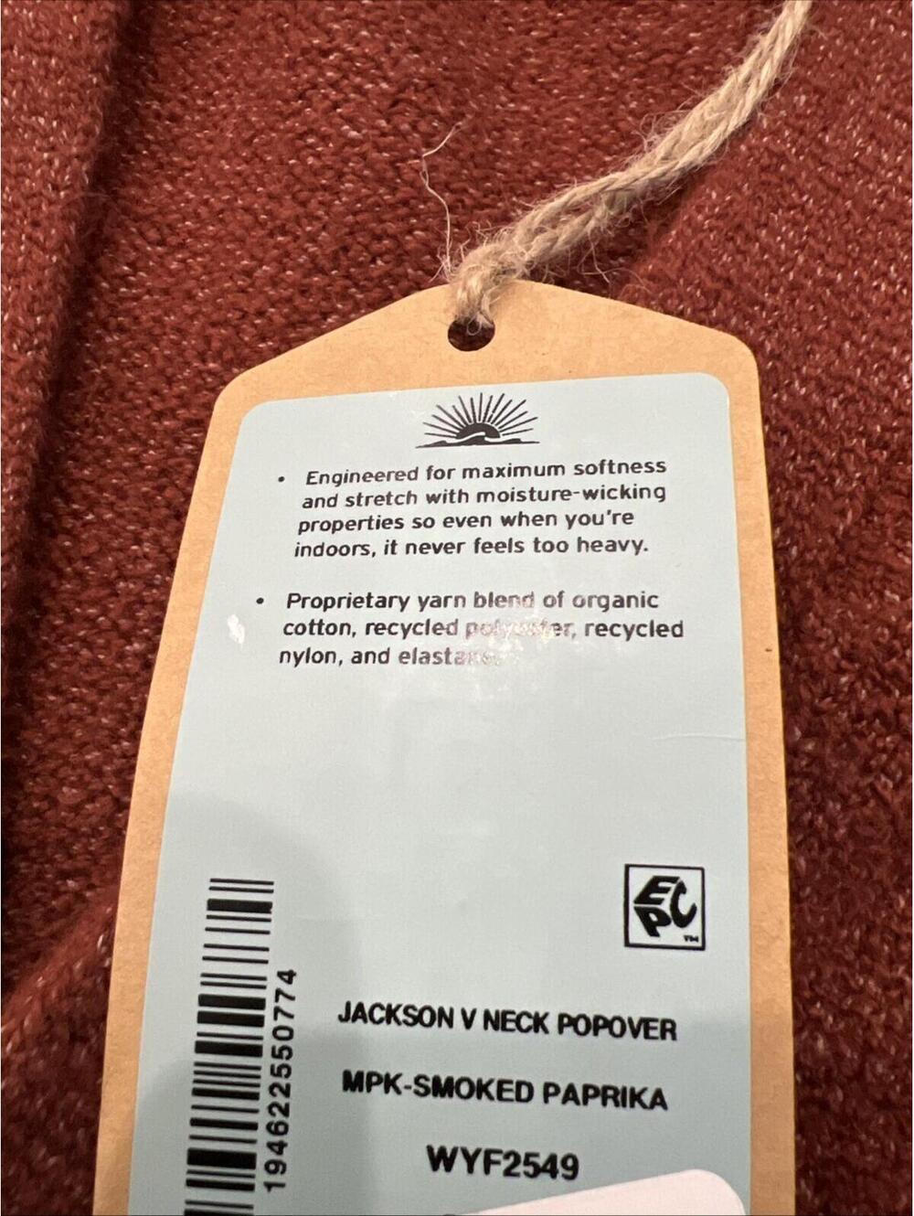 $168 Faherty Jackson V Neck Popover Sweater Smoked Paprika Size Medium - Picture 3 of 12